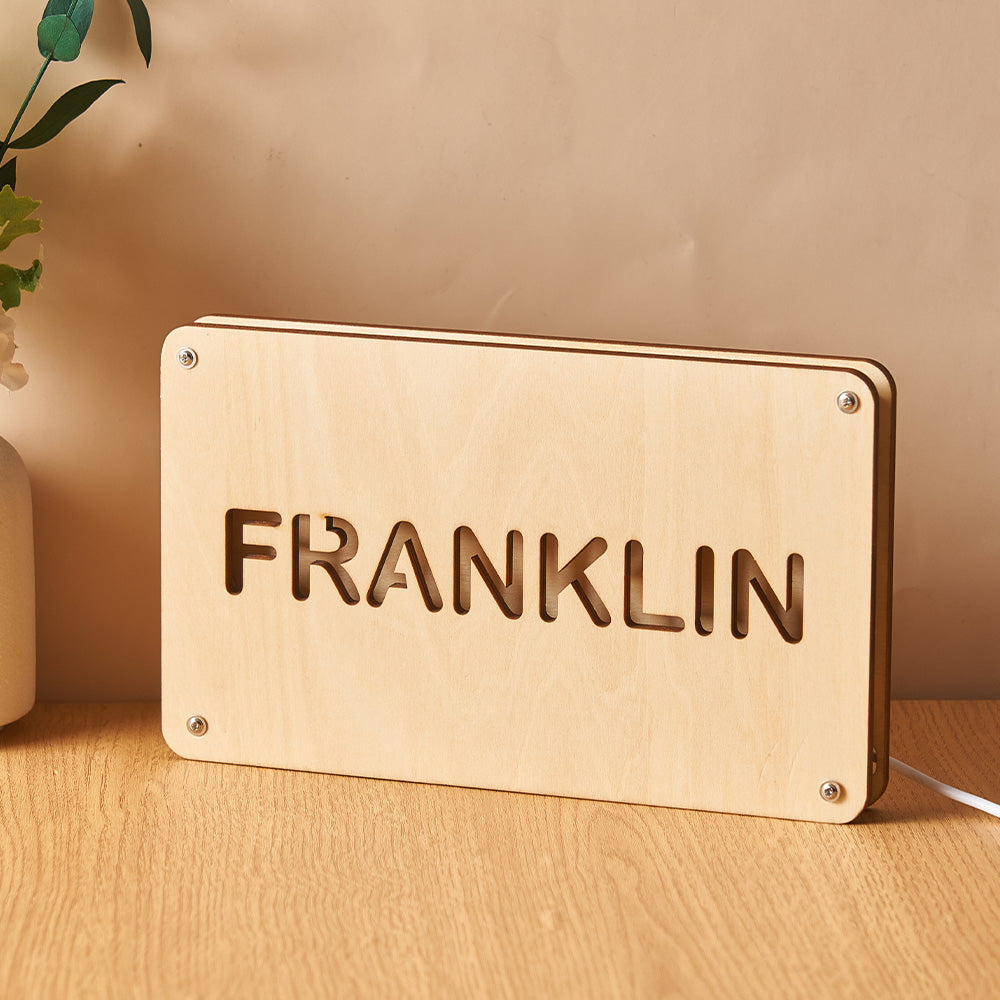 Personalized Wood Night Light With Text