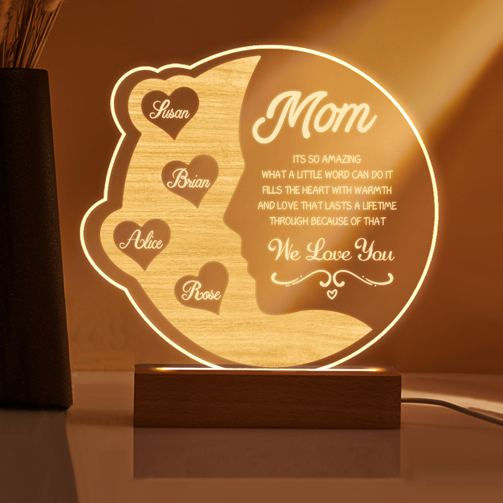 Crescent Moon Night Light – Custom Name