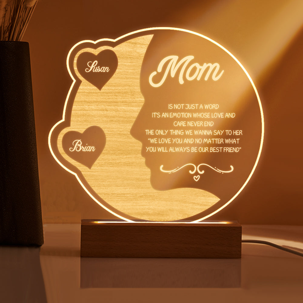Crescent Moon Night Light – Custom Name