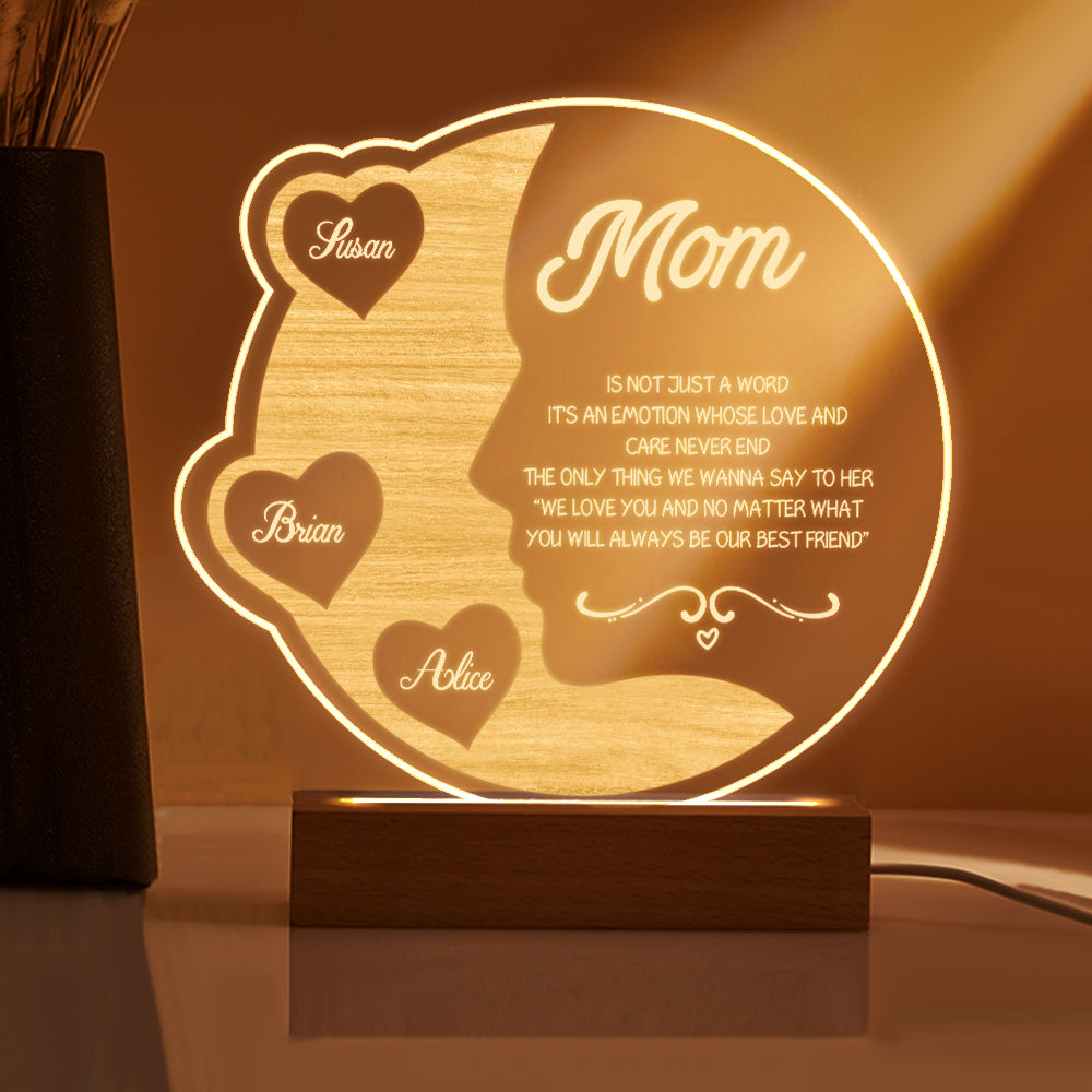 Crescent Moon Night Light – Custom Name
