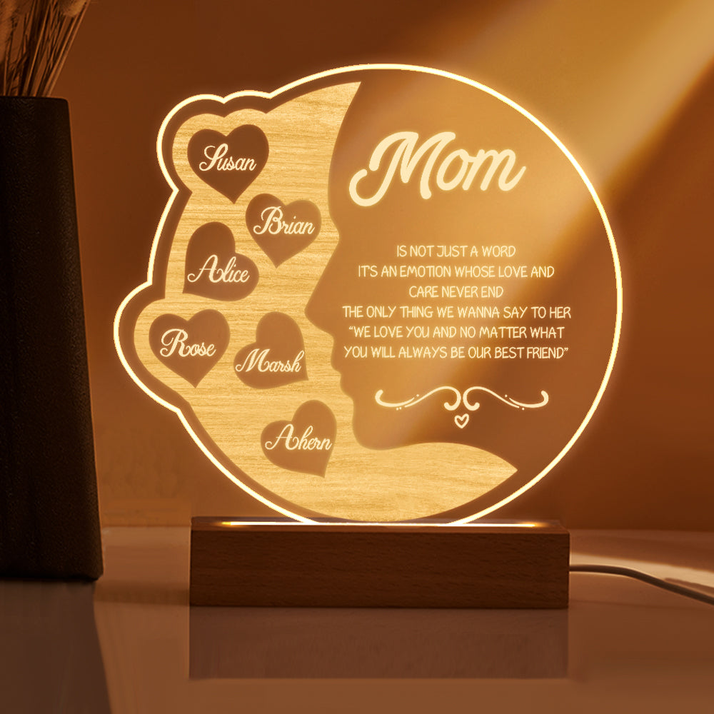 Crescent Moon Night Light – Custom Name