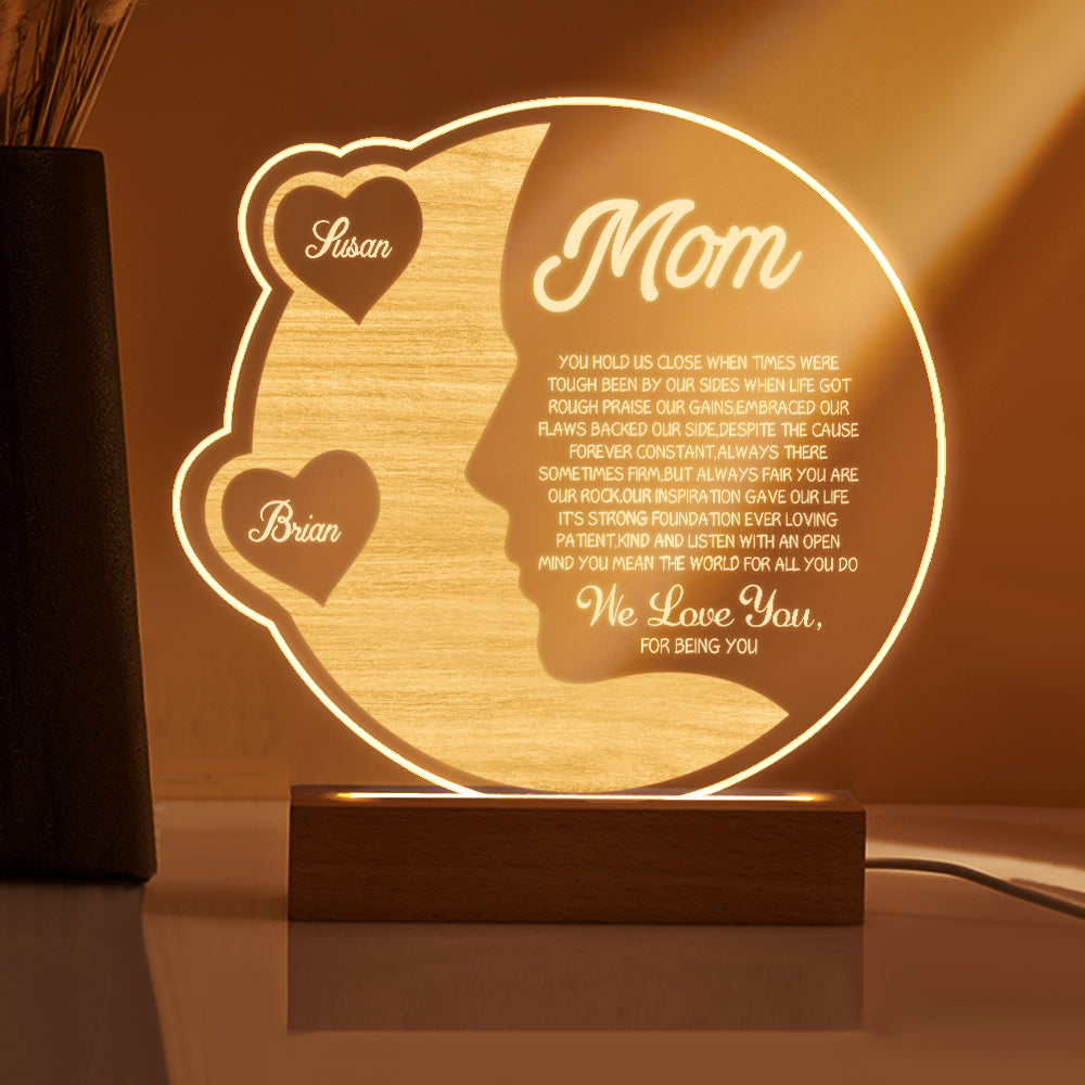 Crescent Moon Night Light – Custom Name