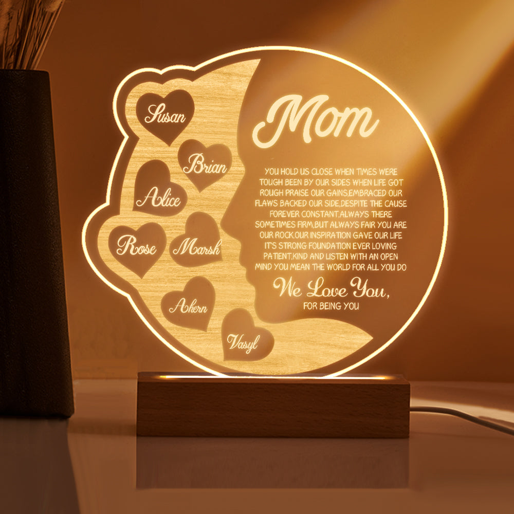 Crescent Moon Night Light – Custom Name