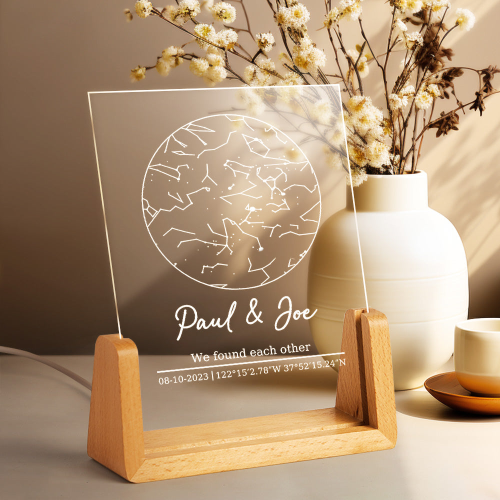 Custom Star Map Night Light – “We Found Each Other”