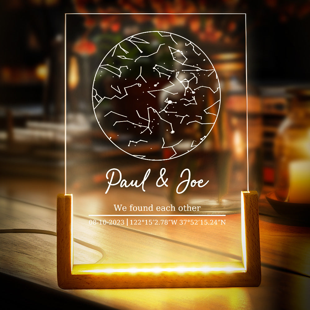 Custom Star Map Night Light – “We Found Each Other”