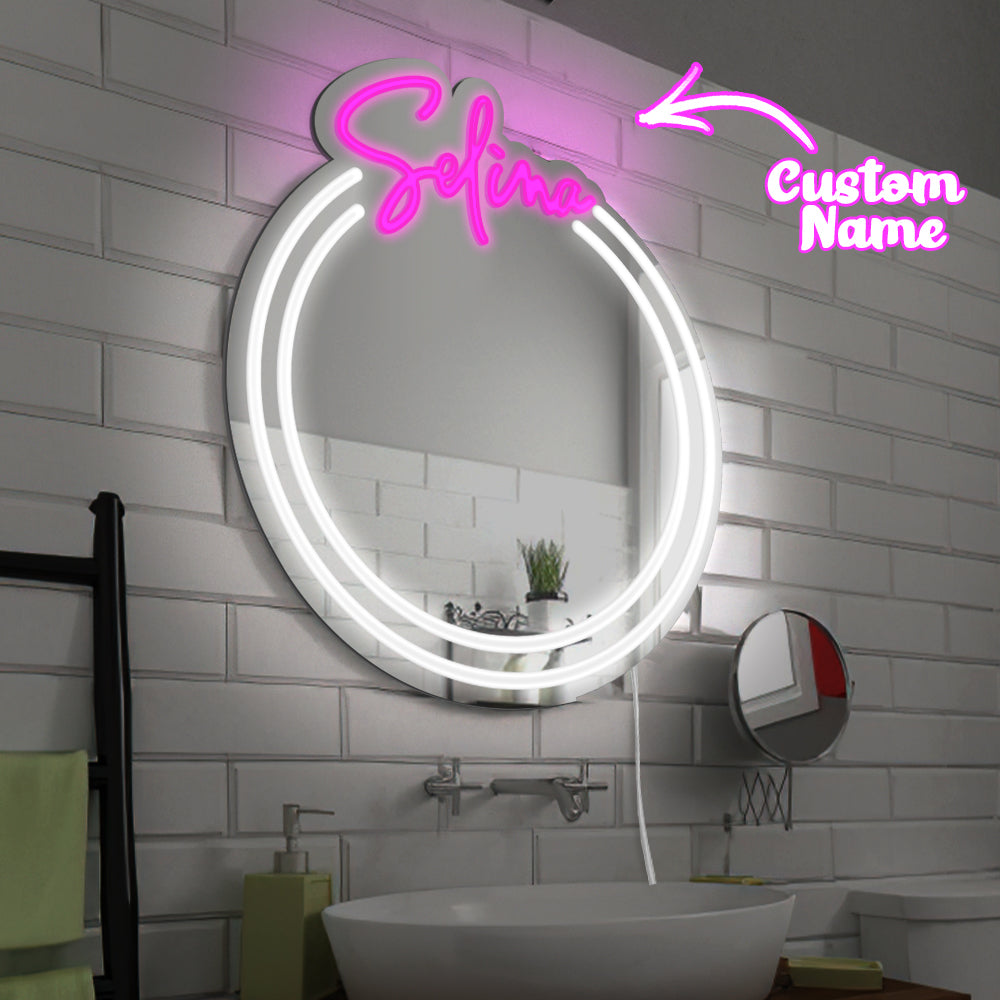 Custom Neon Name Mirror – LED Light