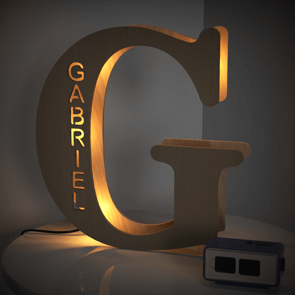 Personalized Name Wooden Letter Night Light