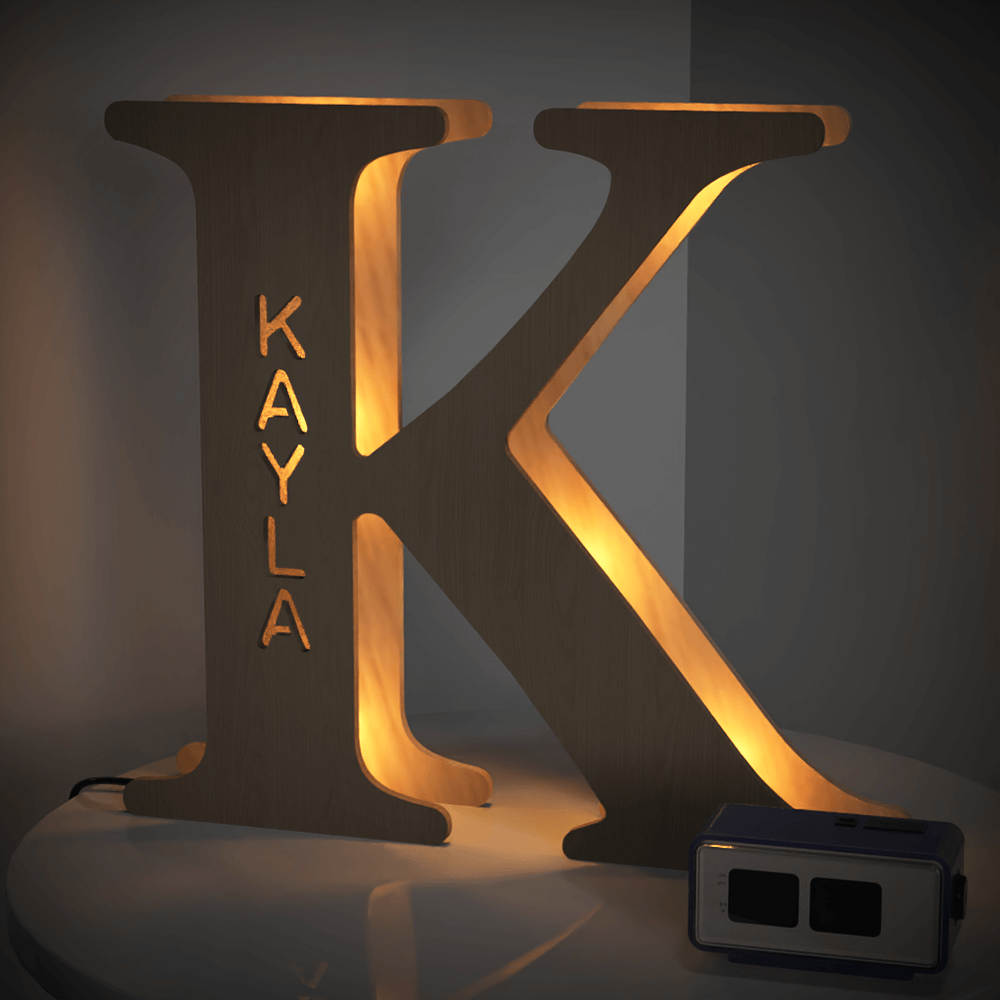 Personalized Name Wooden Letter Night Light