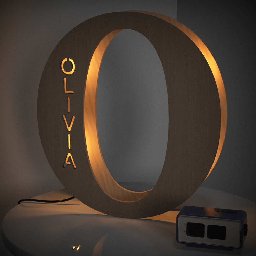 Personalized Name Wooden Letter Night Light
