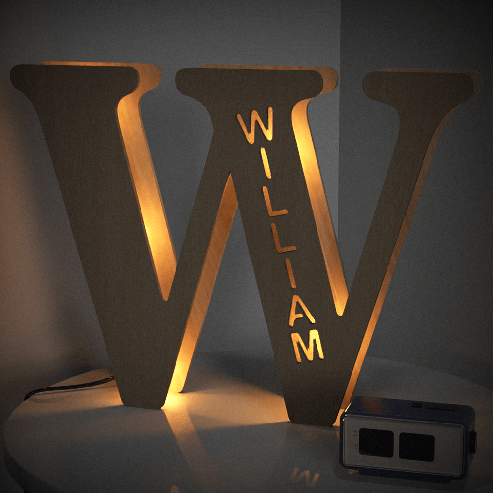Personalized Name Wooden Letter Night Light