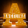 Personalized Initial Name Wooden Night Light