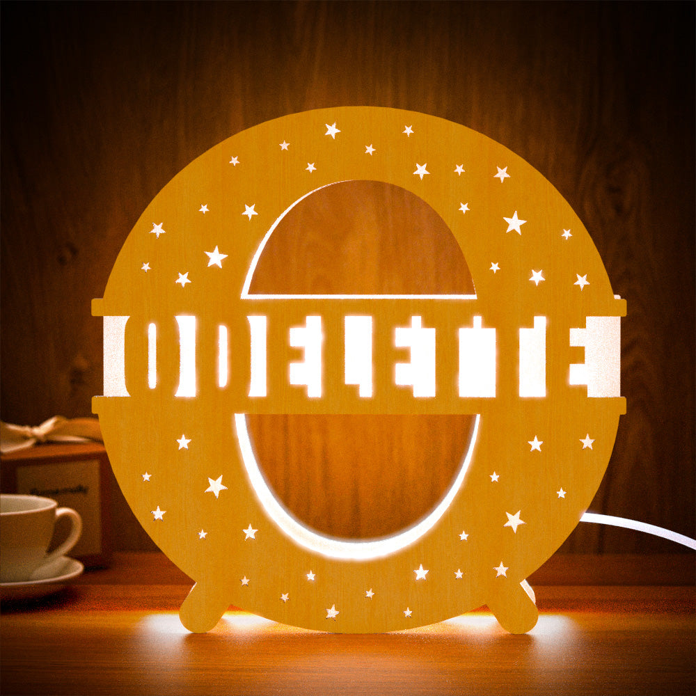 Personalized Initial Name Wooden Night Light