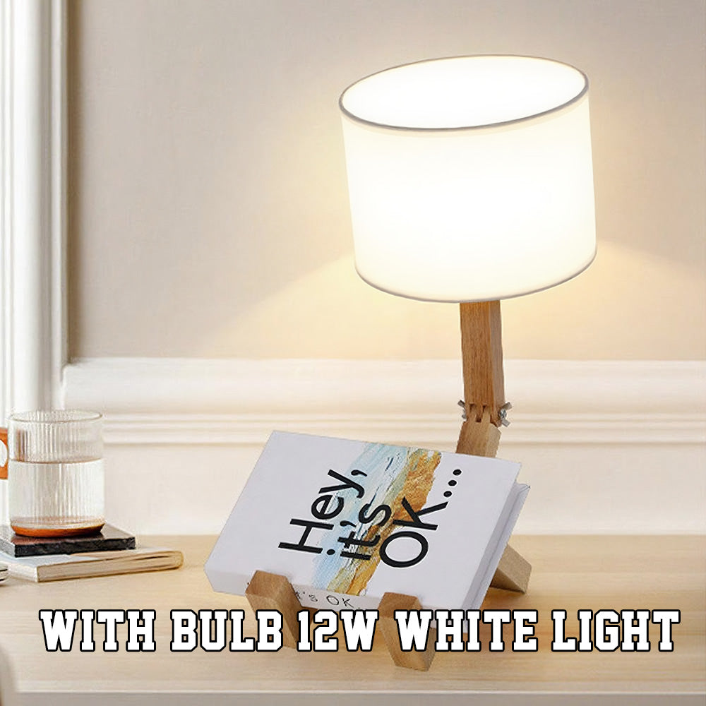Wooden Robot Table Lamp