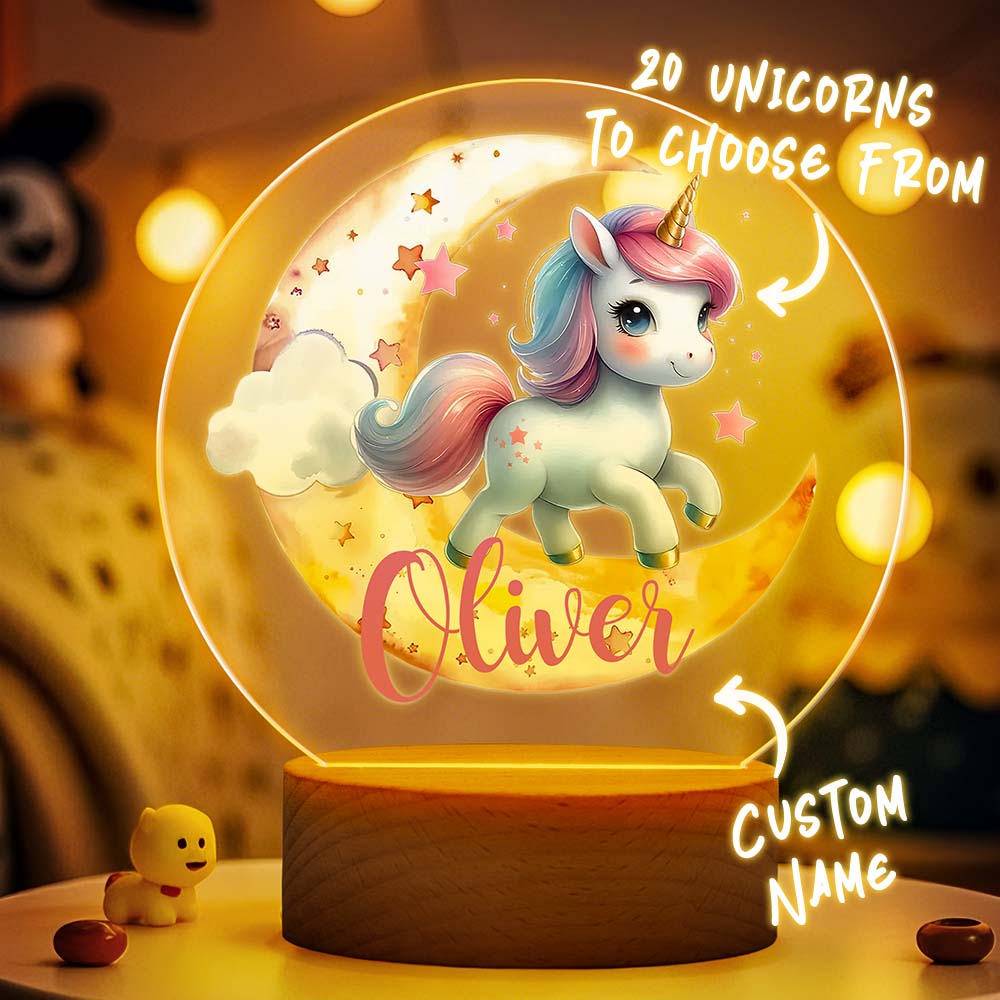 Unicorn Moon Name Night Light