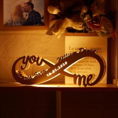 Custom Engraved Infinity Name Wood Night Light