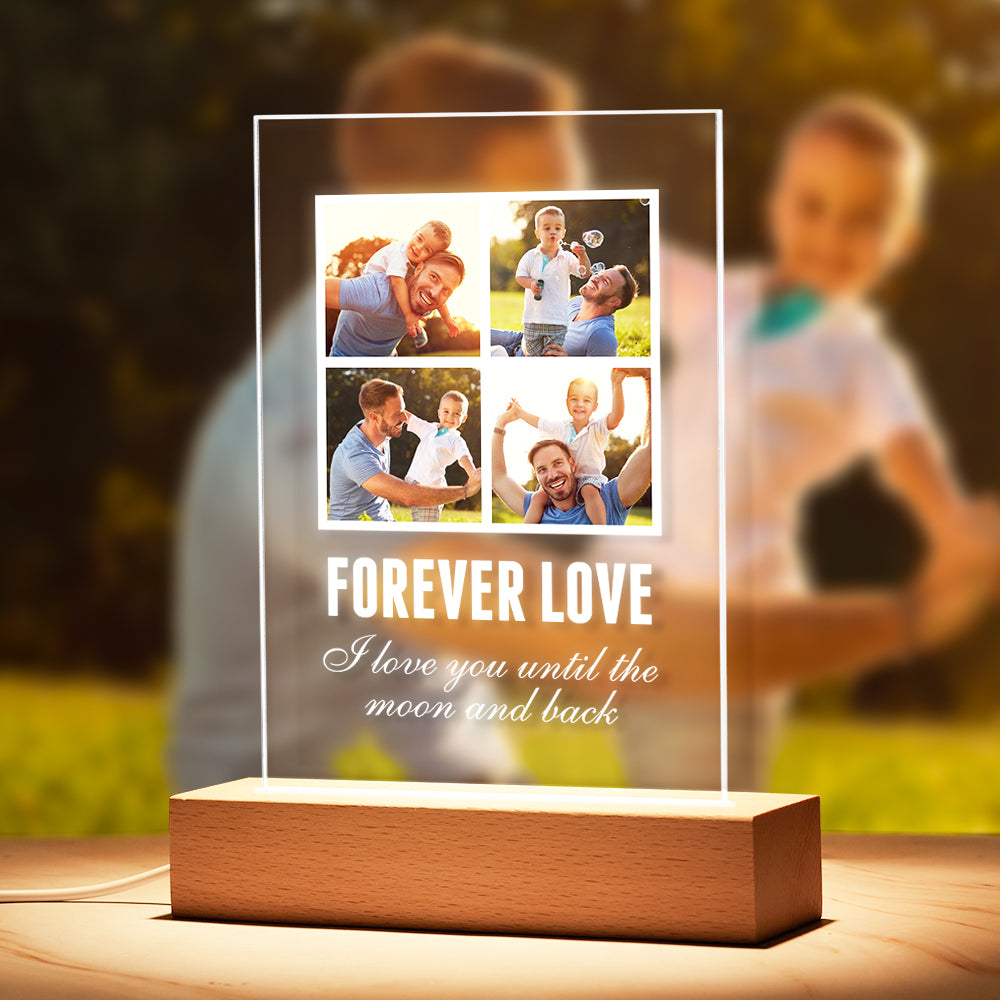 Custom Photo Plaque Wooden Stand Night Light