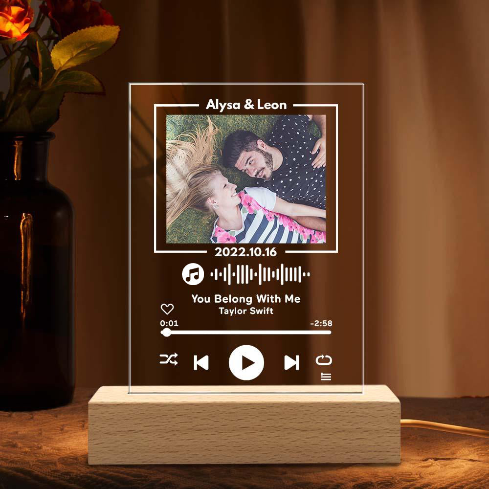 Glass Music Code Night Light Keychain