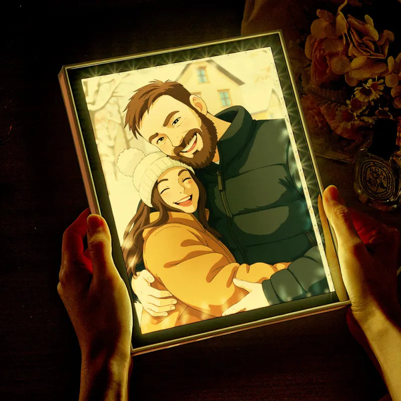 Personalized Custom Photo Mirror Night Light (Ghibli Style)