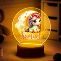 Unicorn Moon Name Night Light