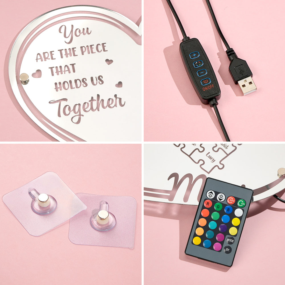 “You Are the Piece” Puzzle Mirror Light