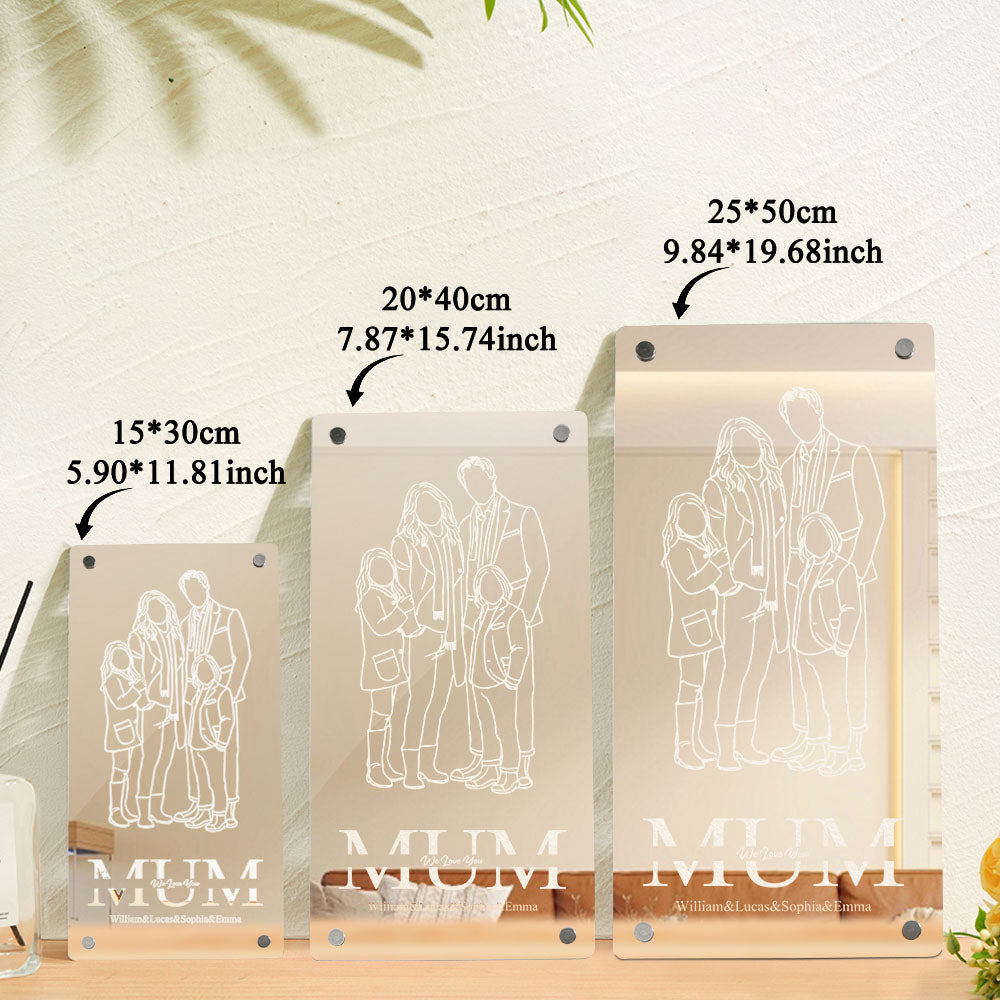 Silhouette Mother’s Day Mirror Light