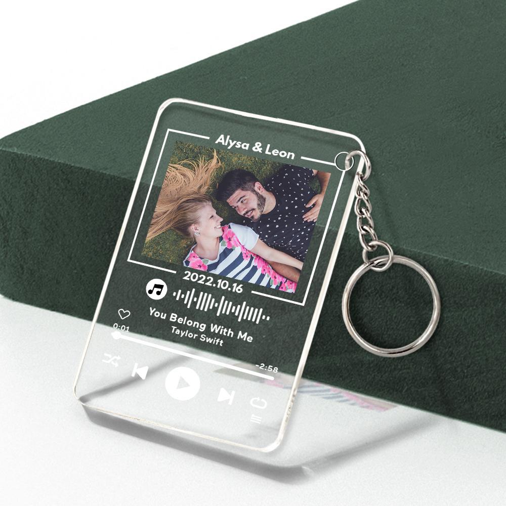 Glass Music Code Night Light Keychain