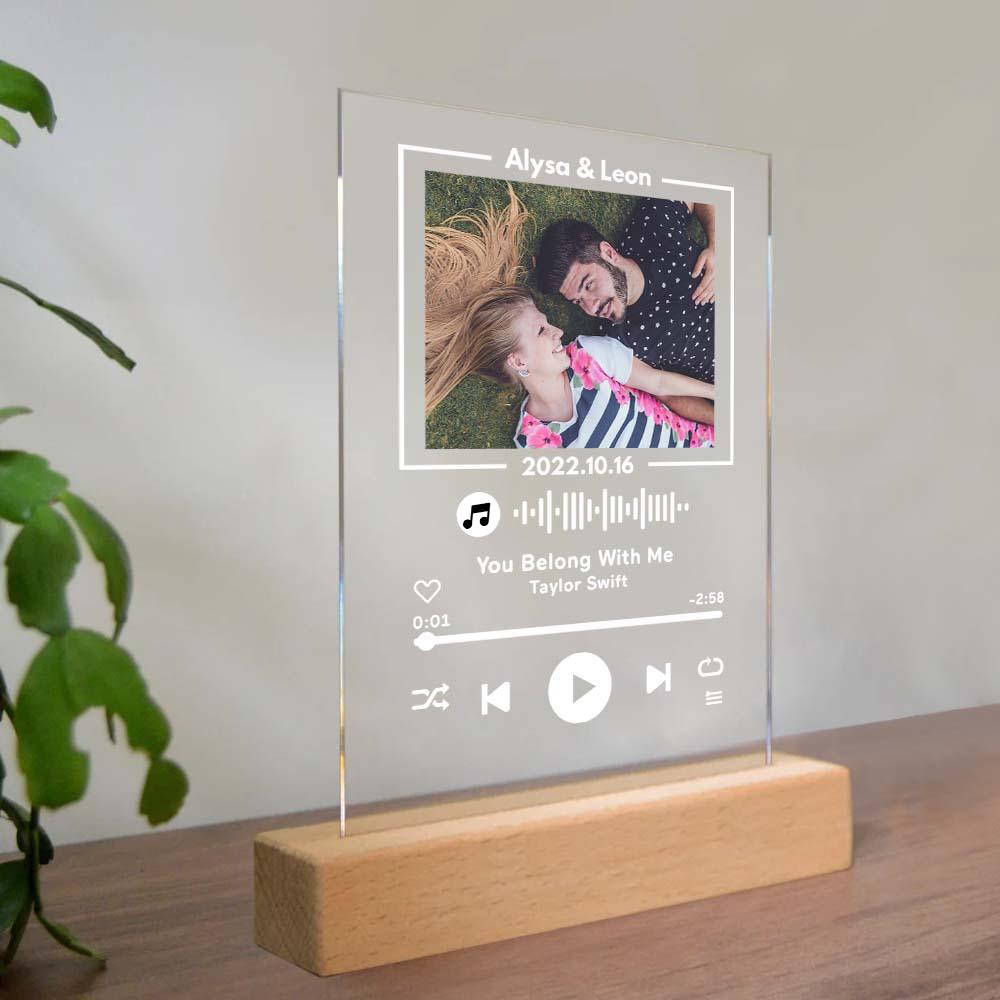 Glass Music Code Night Light Keychain