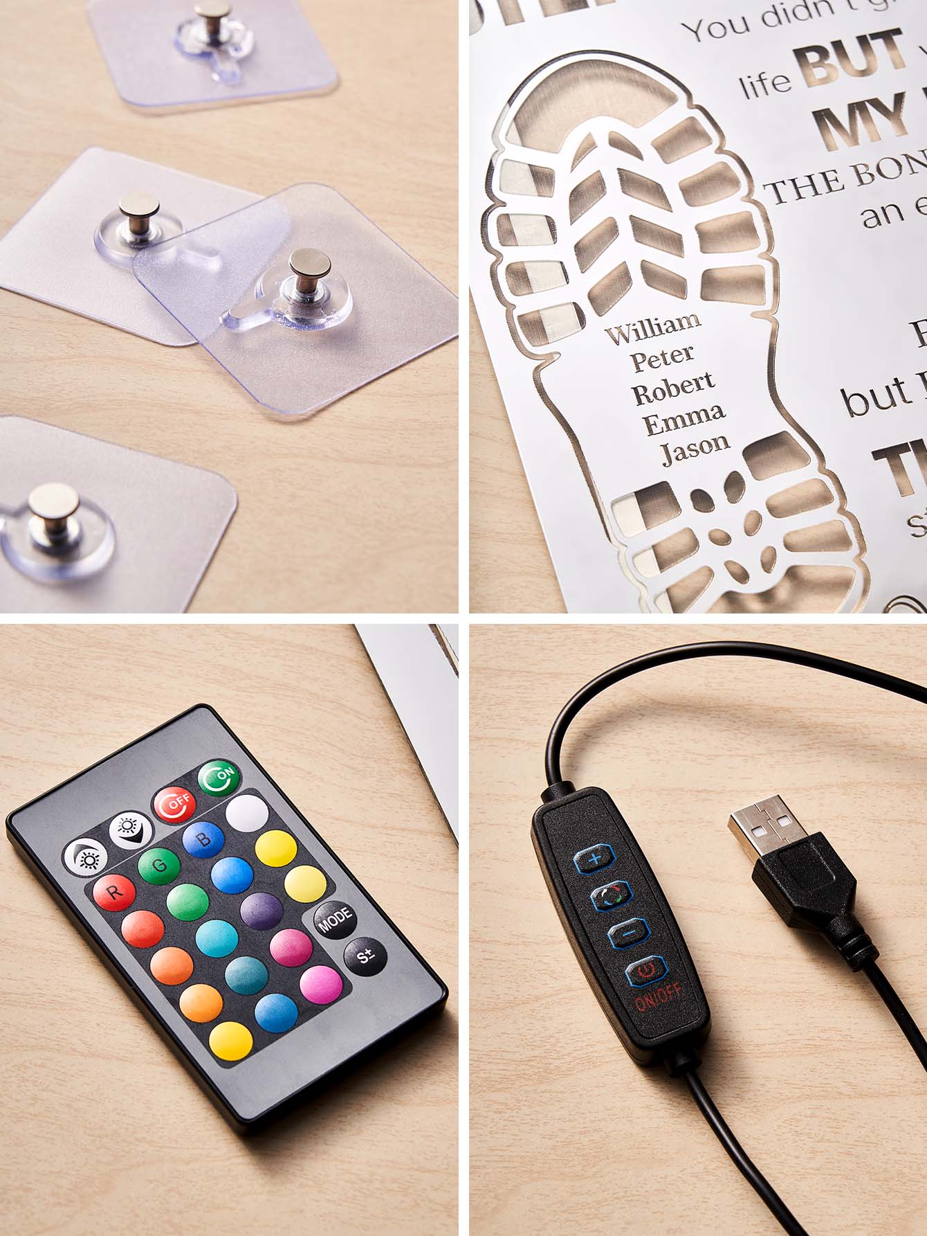 Dad Footprint Mirror Light – Father’s Day