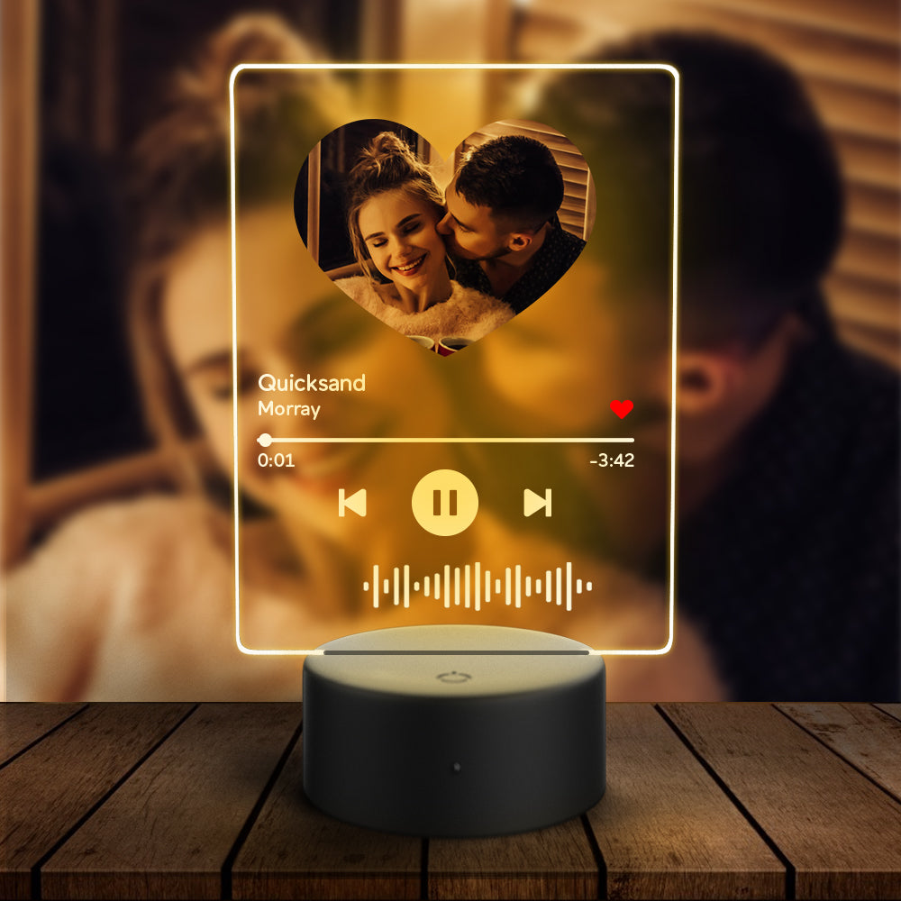 Heart Photo Music Code Night Light
